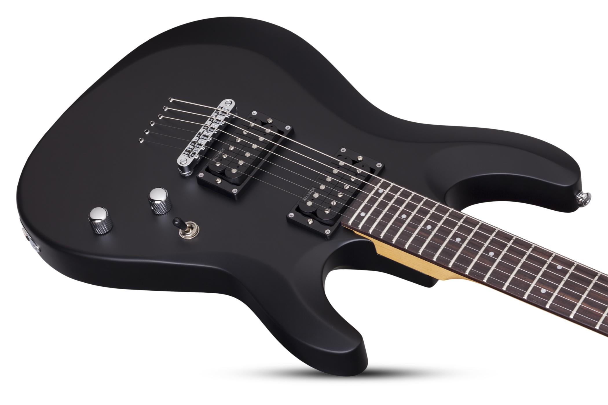 Schecter C-6 Deluxe 2h Ht Rw - Satin Black - Elektrische gitaar in Str-vorm - Variation 2