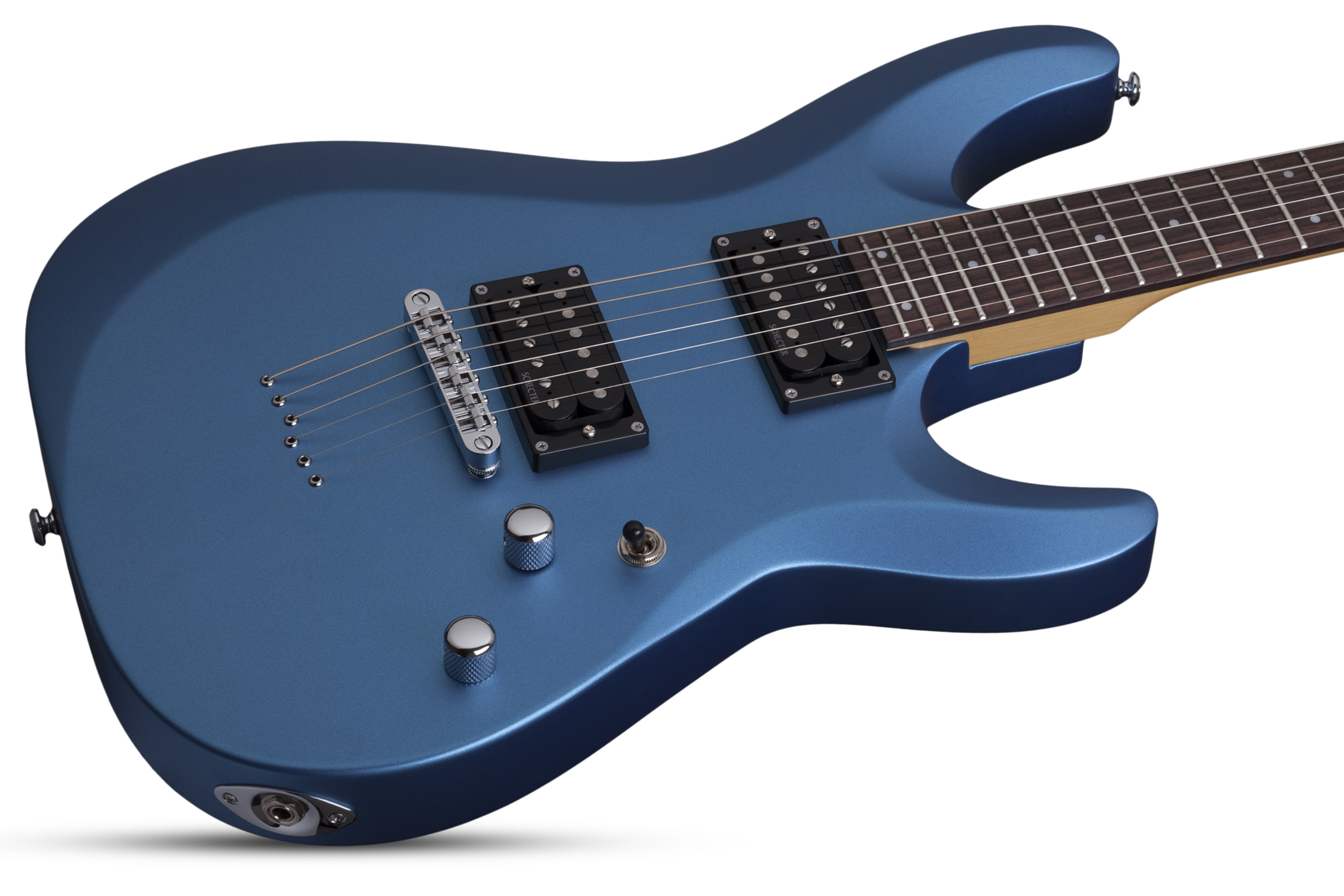 Schecter C-6 Deluxe 2h Ht Rw - Satin Metallic Light Blue - Guitarra eléctrica de doble corte. - Variation 2