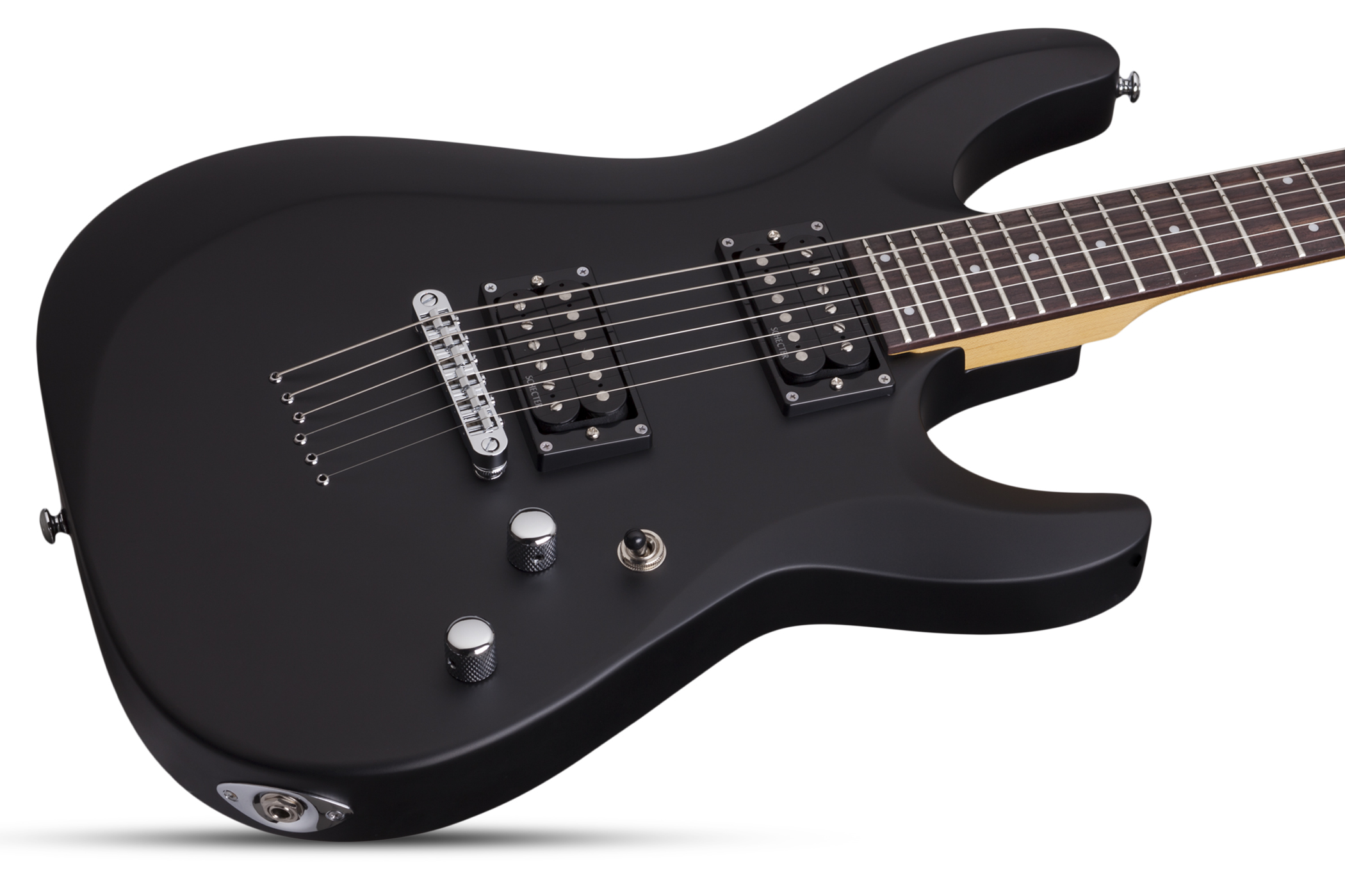 Schecter C-6 Deluxe 2h Ht Rw - Satin Black - Elektrische gitaar in Str-vorm - Variation 3