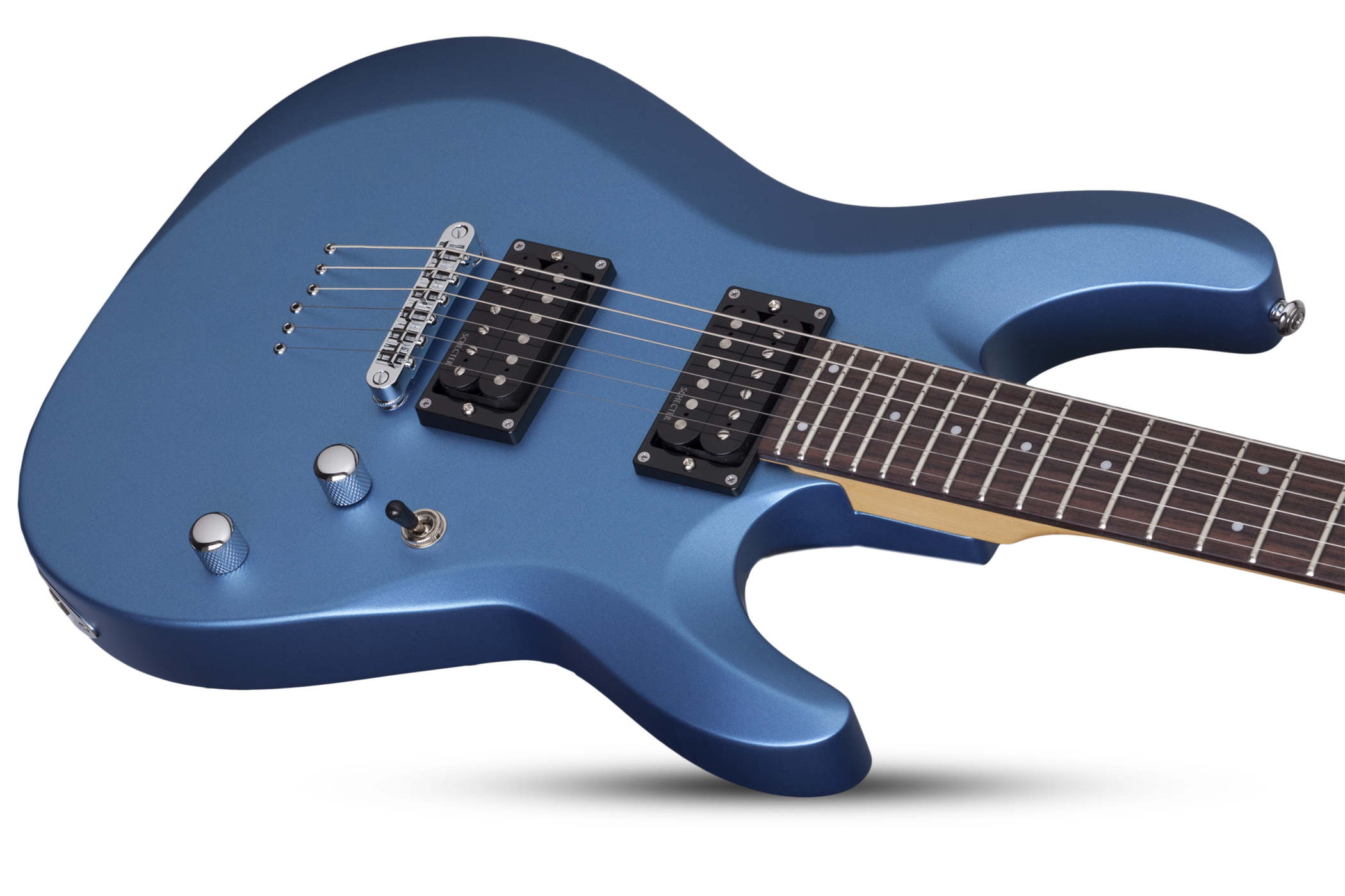 Schecter C-6 Deluxe 2h Ht Rw - Satin Metallic Light Blue - Guitarra eléctrica de doble corte. - Variation 3
