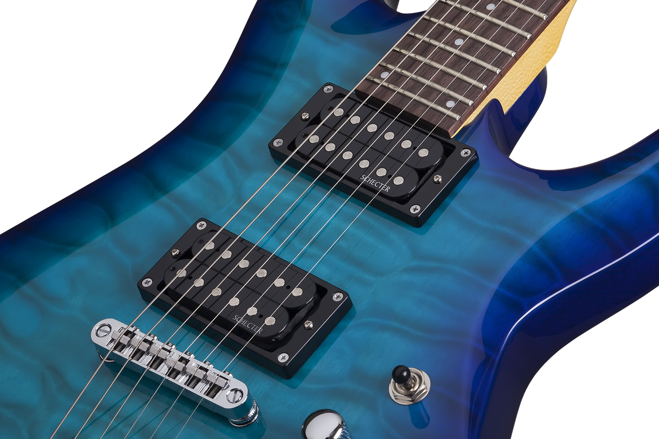 Schecter C-6 Plus 2h Ht Rw - Ocean Blue Burst - Guitarra eléctrica de doble corte. - Variation 4