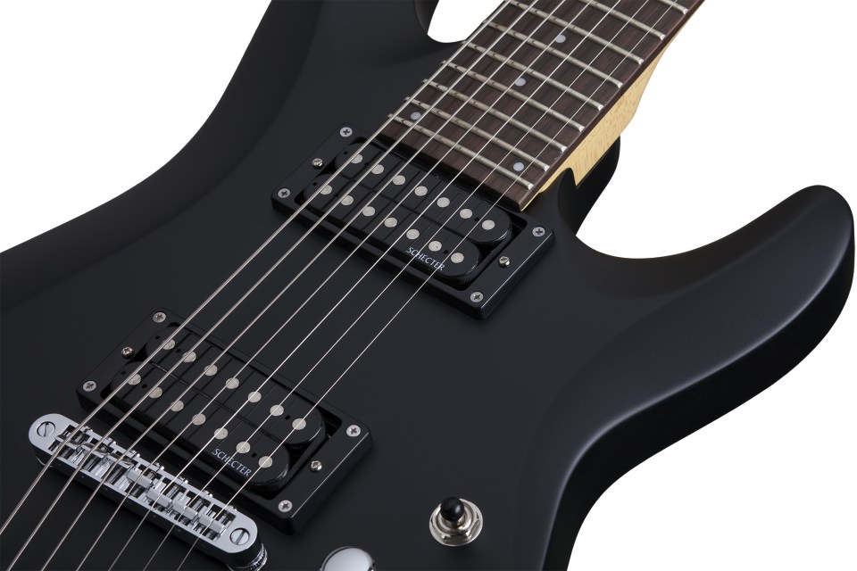 Schecter C-7 Deluxe 2h Ht Rw - Satin Black - 7-snarige elektrische gitaar - Variation 3