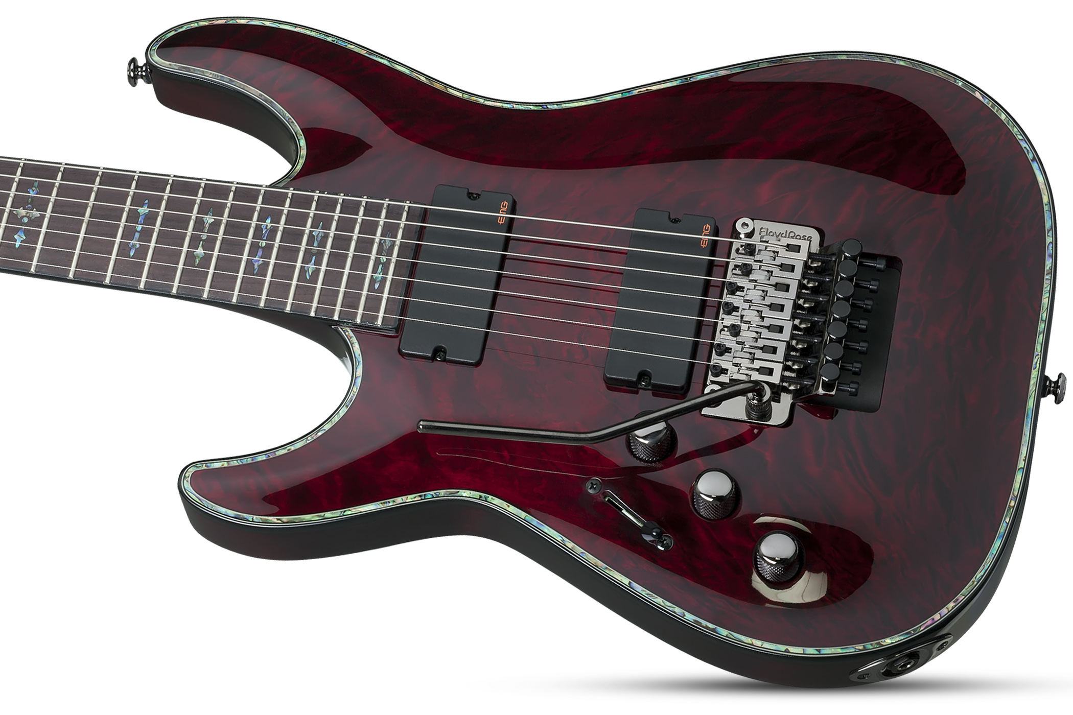 Schecter C-7 Fr Lh Hellraiser 7c Gaucher 2h Emg Rw - Black Cherry - Linkshandige elektrische gitaar - Variation 1