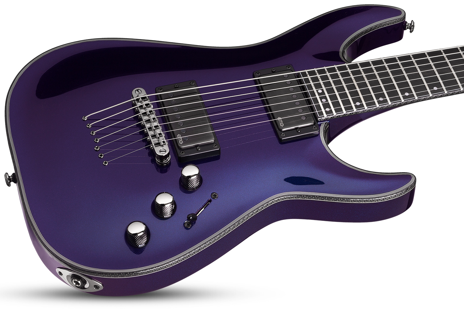 Schecter C-7 Hellraiser Hybrid 7c 2h Emg Ht Eb - Ultra Violet - 7-snarige elektrische gitaar - Variation 1