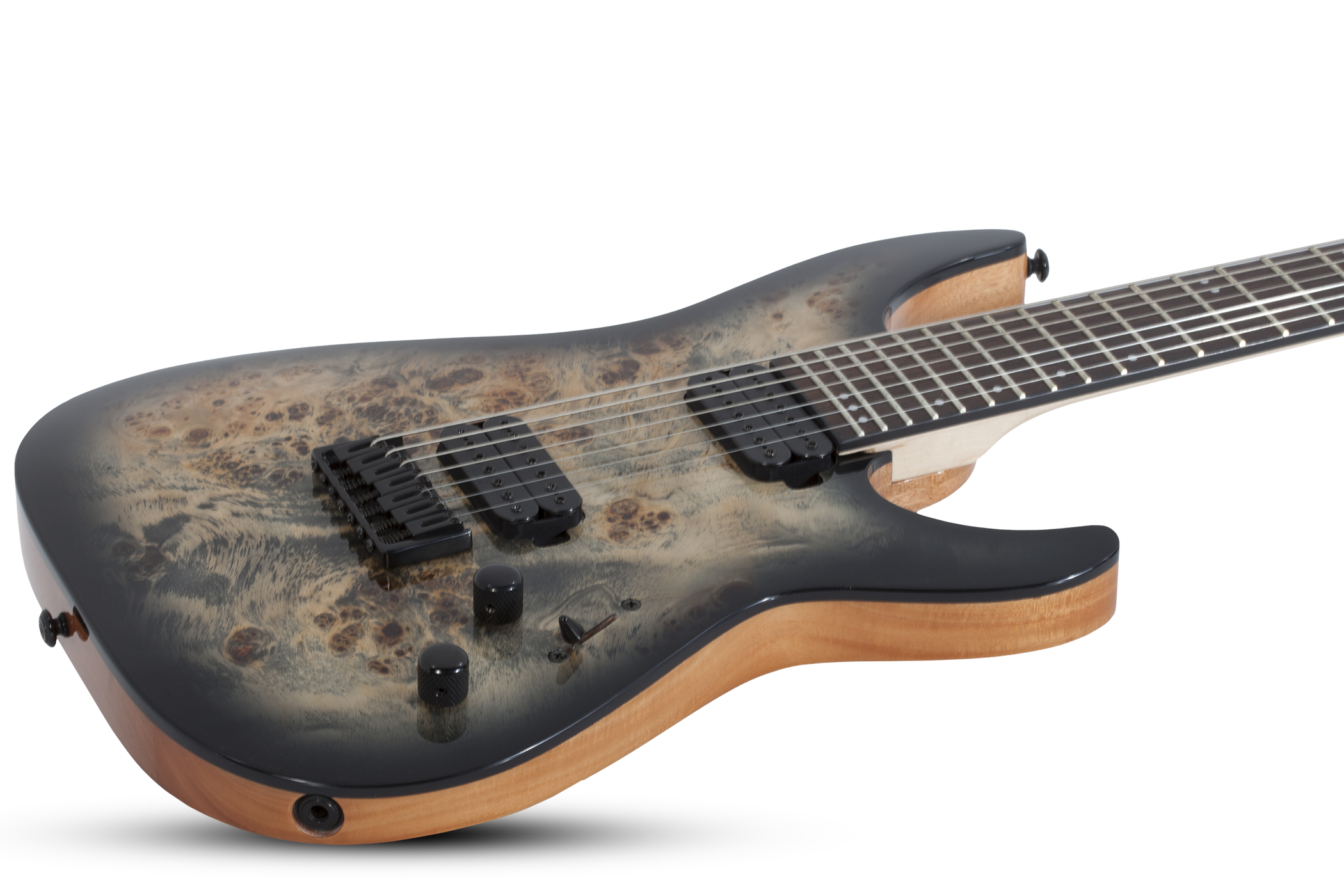 Schecter C-7 Pro 7c 2h Ht Wen - Charcoal Burst - 7-snarige elektrische gitaar - Variation 1