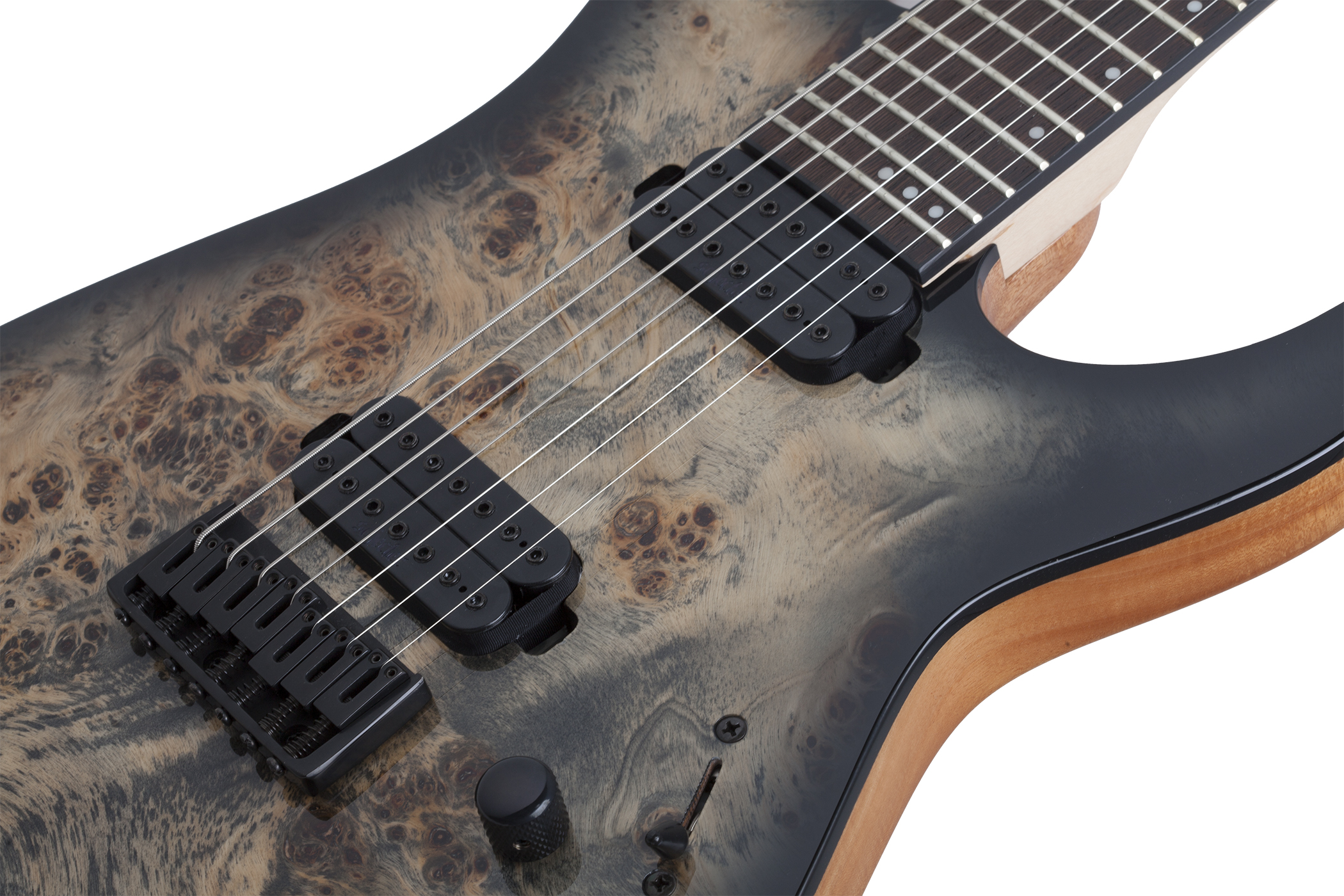 Schecter C-7 Pro 7c 2h Ht Wen - Charcoal Burst - 7-snarige elektrische gitaar - Variation 3