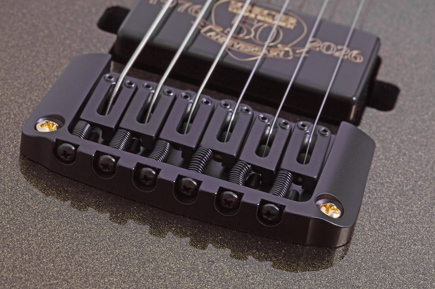 Schecter C1 50th Ann. Lh Gaucher 2h Ht Eb - Gold Burst - Metal elektrische gitaar - Variation 4