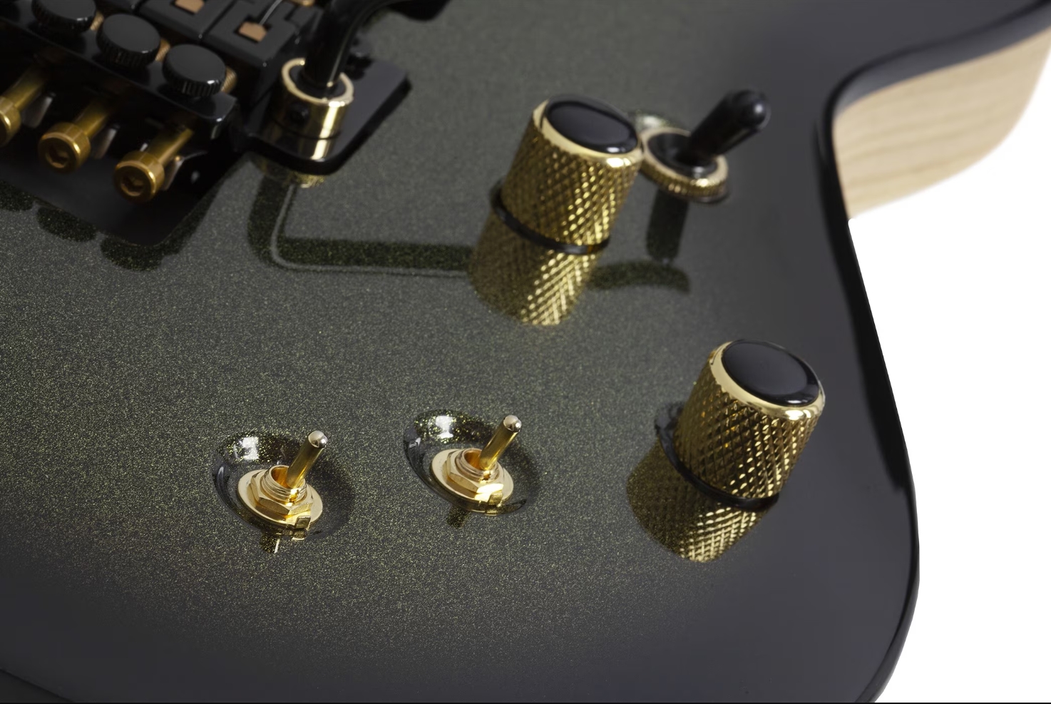 Schecter C1 Fr-s 50th Ann. 2h Sustainiac Fr Eb - 50th Gold Burst - Metal elektrische gitaar - Variation 4