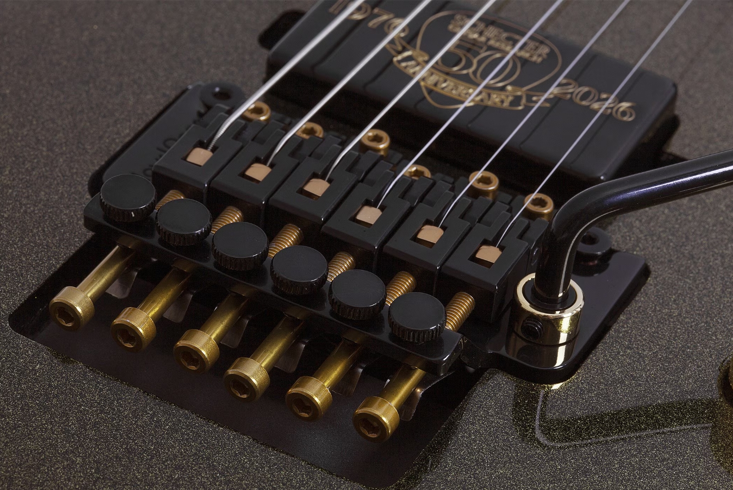 Schecter C1 Fr-s 50th Ann. 2h Sustainiac Fr Eb - 50th Gold Burst - Metal elektrische gitaar - Variation 6