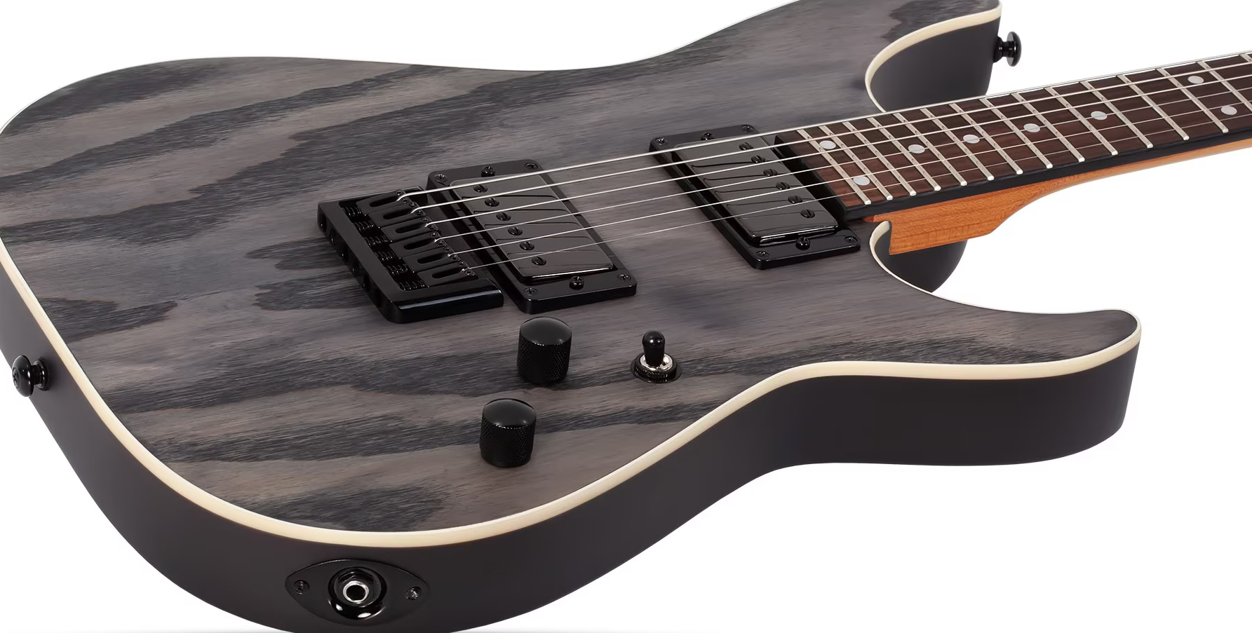 Schecter C1 Standard 2h Ht Rw - Charcoal Satin - Elektrische gitaar in Strat vorm - Variation 1
