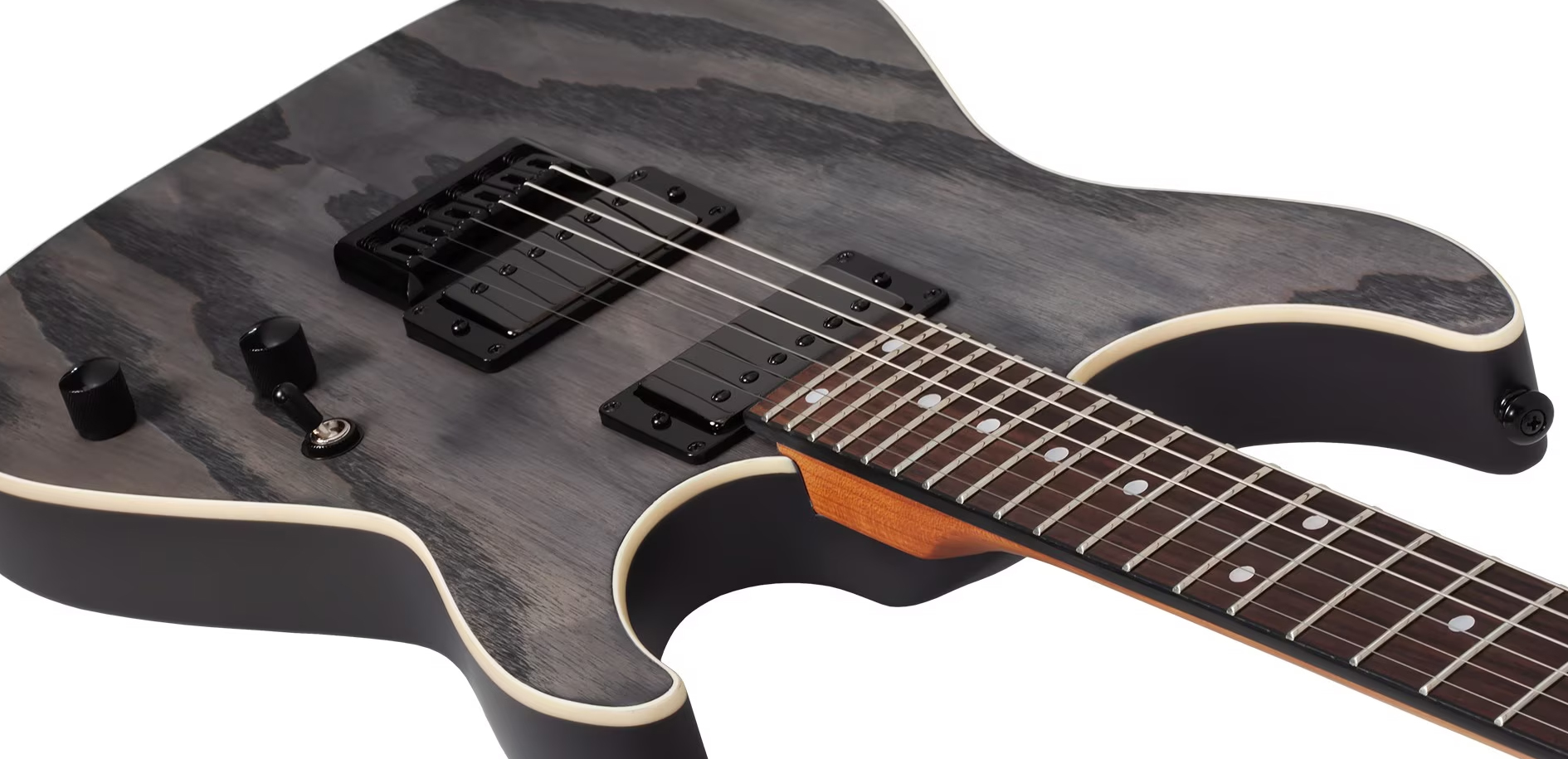 Schecter C1 Standard 2h Ht Rw - Charcoal Satin - Elektrische gitaar in Strat vorm - Variation 2