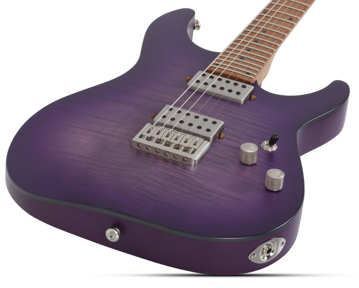 Schecter C1 Standard Plus 2h Ht Mn - Trans Purple Burst - Elektrische gitaar in Strat vorm - Variation 1