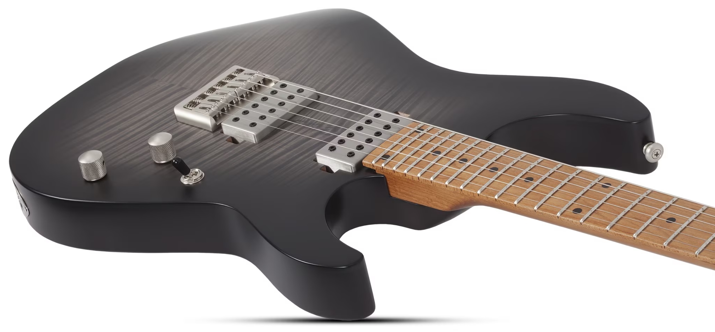 Schecter C1 Standard Plus 2h Ht Mn - Trans Black Burst - Elektrische gitaar in Strat vorm - Variation 2