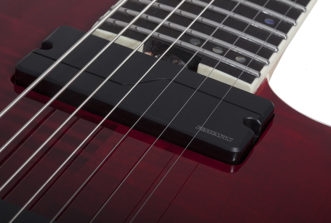 Schecter C7 Sls Elite 7c Baryton 2h Fishman Fluence Ht Eb - Blood Burst - Bariton elektrische gitaar - Variation 3