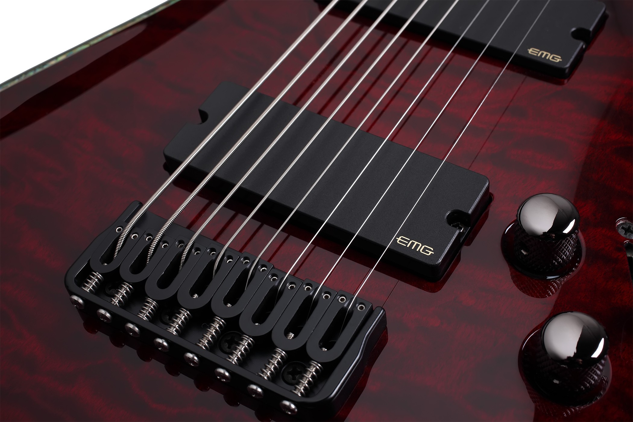 Schecter C8 Hellraiser 8c 2h Emg Ht Eb - Black Cherry - Bariton elektrische gitaar - Variation 2