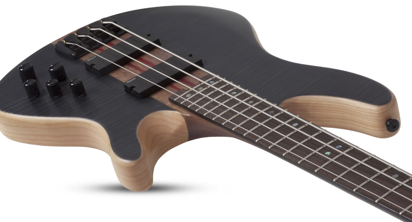 Schecter Charles Berthoud Cb4 Signature Active Eb - See Thru Black Satin - Solid body elektrische bas - Variation 2