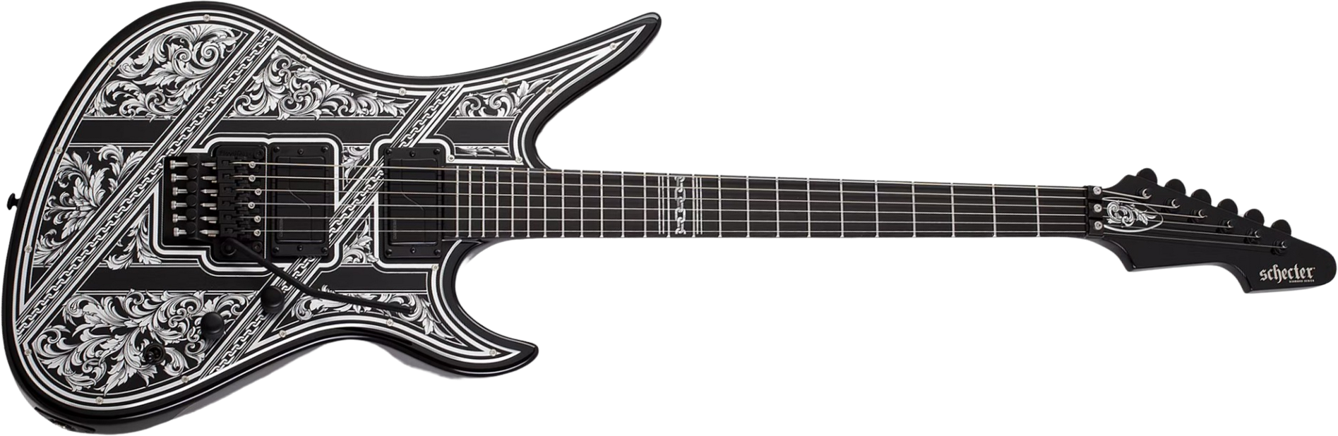 Schecter Avenger Pryzm Palladium 2h Fishman Fluence Modern Fr Eb - Gloss Black - 7-snarige elektrische gitaar - Main picture
