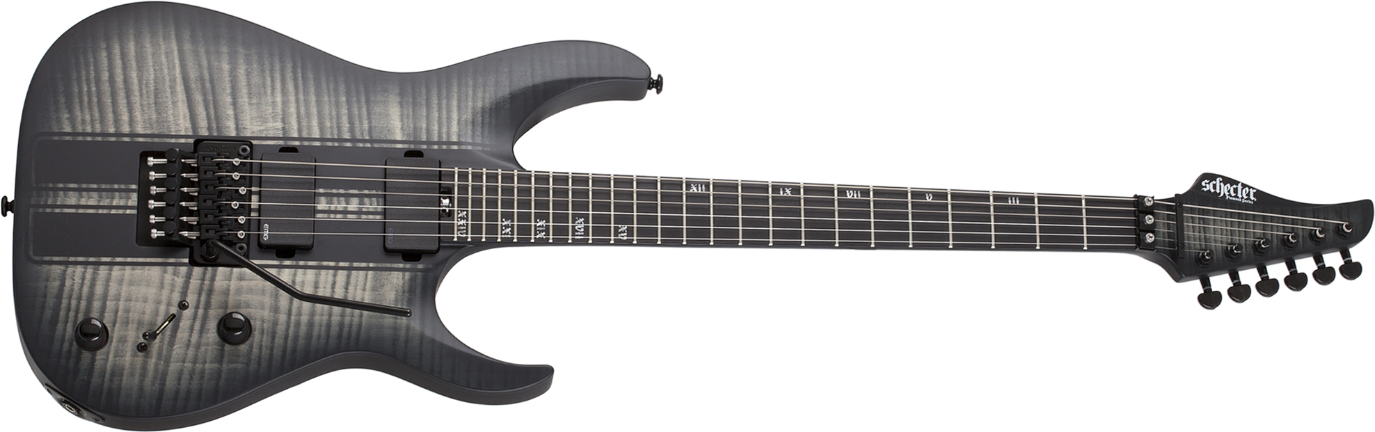 Schecter Banshee Gt Fr 2h Emg Eb - Satin Charcoal Burst - Elektrische gitaar in Str-vorm - Main picture