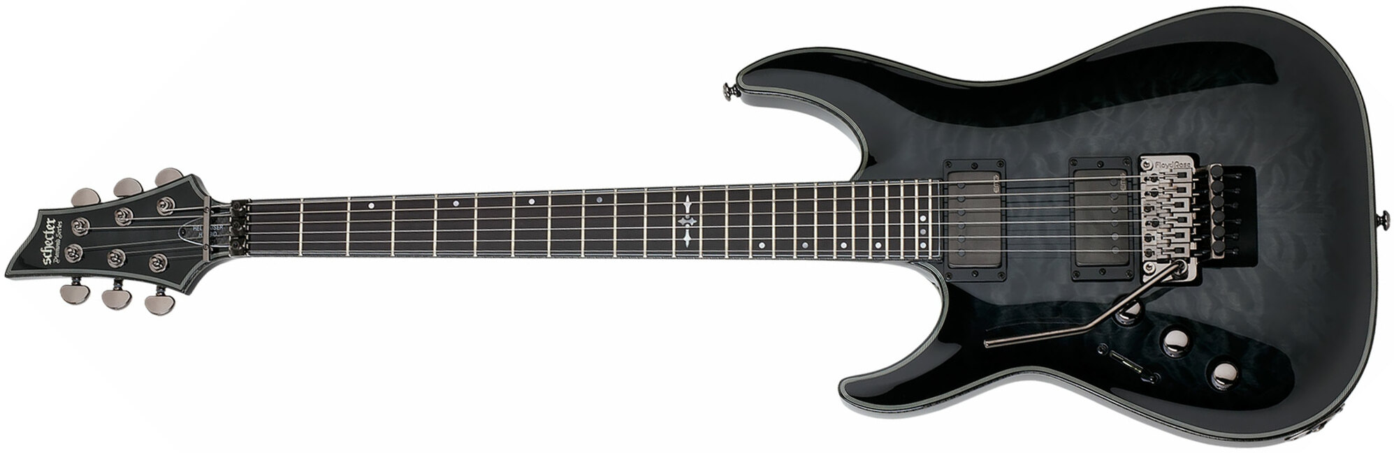 Schecter C-1 Fr Hellraiser Hybrid Lh Gaucher 2h Emg Eb - Trans. Black Burst - Linkshandige elektrische gitaar - Main picture