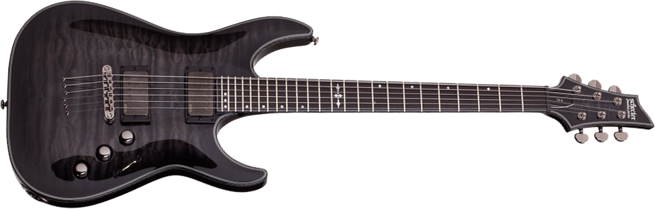 Schecter C-1 Hellraiser Hybrid 2h Emg Ht Eb - Trans. Black Burst - Elektrische gitaar in Str-vorm - Main picture