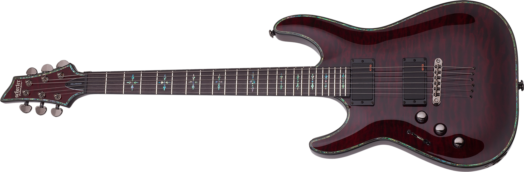 Schecter C-1 Hellraiser Lh Gaucher 2h Emg Ht Rw - Black Cherry - Linkshandige elektrische gitaar - Main picture
