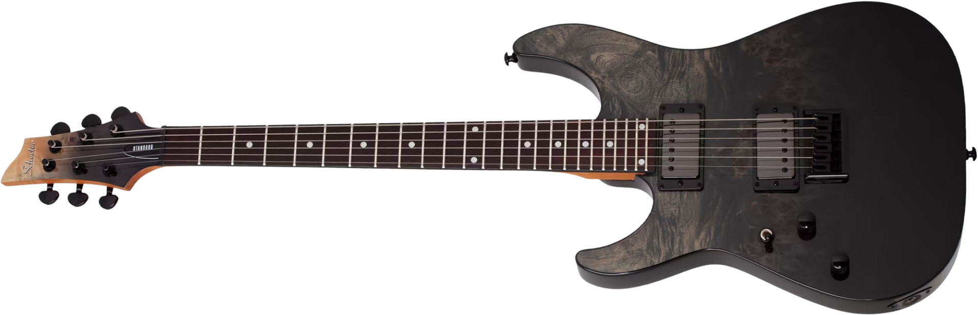 Schecter C-1 Standard Lh Gaucher 2h Ht Rw - Black Fade Burst Burl - Elektrische gitaar in Strat vorm - Main picture
