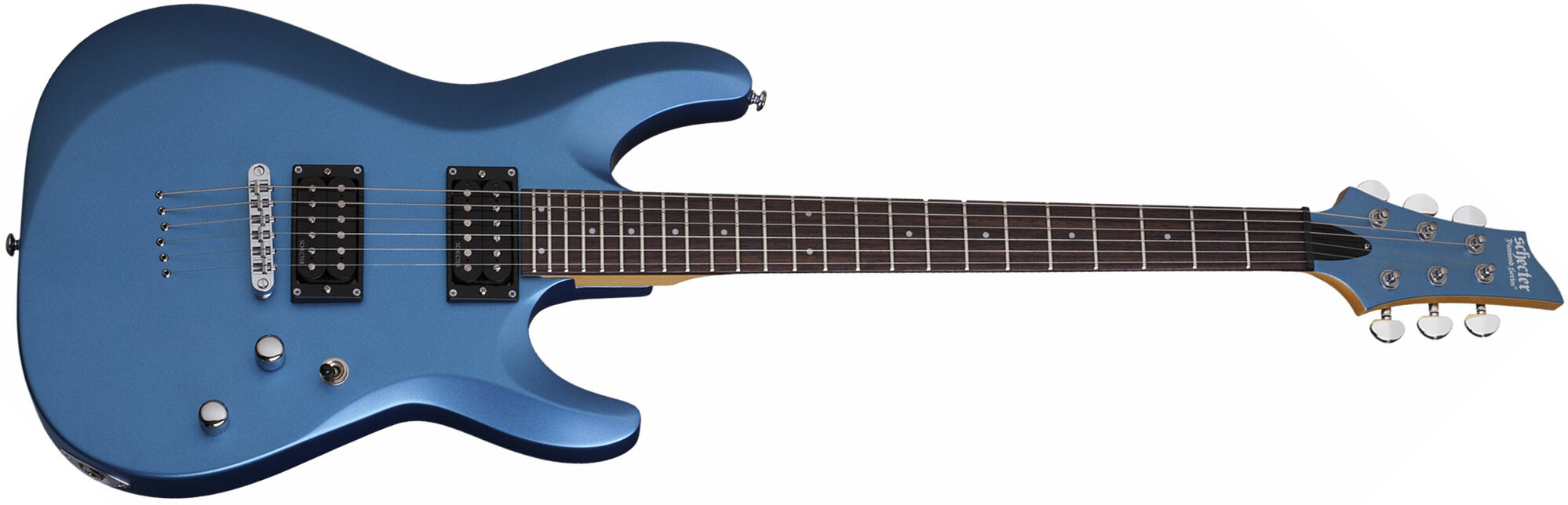 Schecter C-6 Deluxe 2h Ht Rw - Satin Metallic Light Blue - Guitarra eléctrica de doble corte. - Main picture
