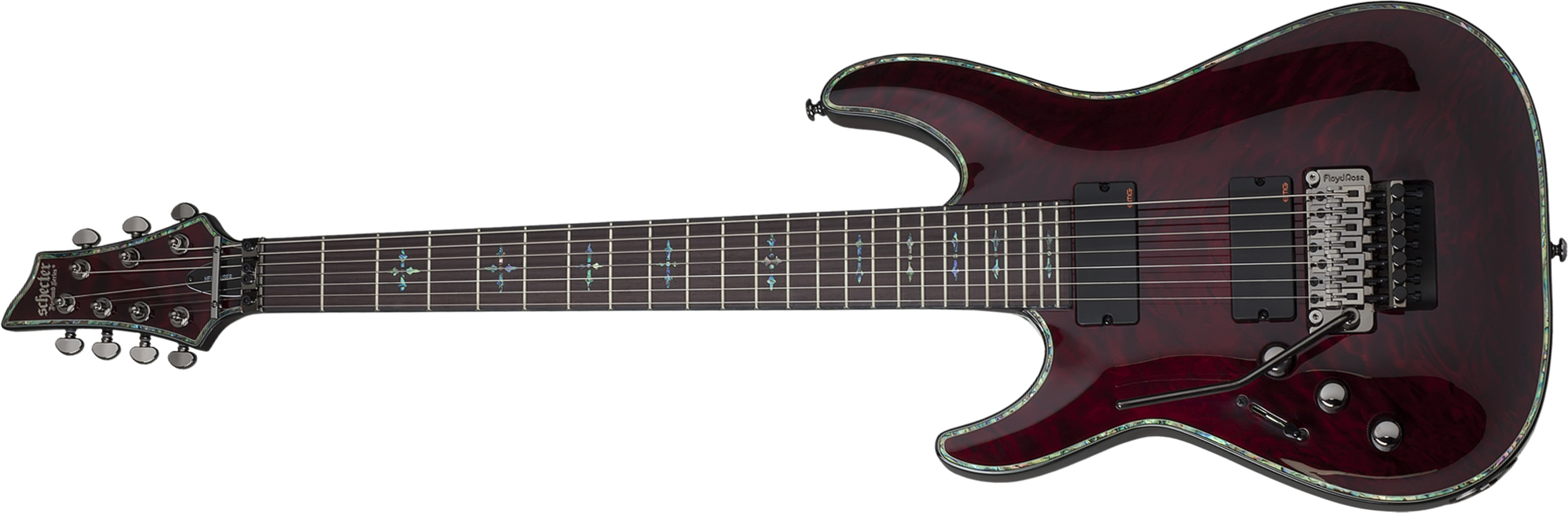 Schecter C-7 Fr Lh Hellraiser 7c Gaucher 2h Emg Rw - Black Cherry - Linkshandige elektrische gitaar - Main picture