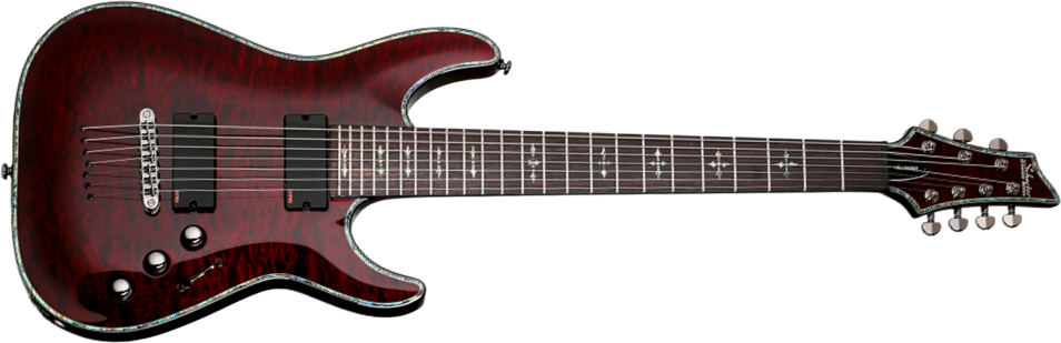 Schecter C-7 Hellraiser 7c 2h Emg Ht Rw - Black Cherry Gloss - 7-snarige elektrische gitaar - Main picture