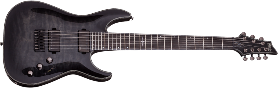 Schecter C-7 Hellraiser Hybrid 7c 2h Emg Ht - Trans Black Burst - 7-snarige elektrische gitaar - Main picture