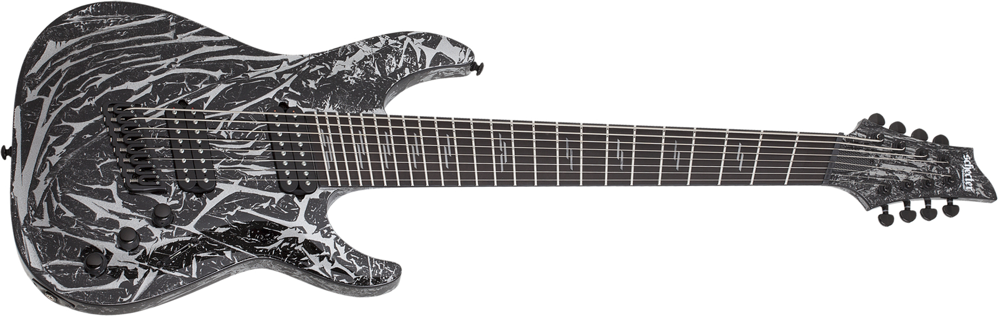 Schecter C-8 Multiscale 8c Baryton 2h Ht Eb - Silver Mountain - 8 en 9 snarige elektrische gitaar - Main picture