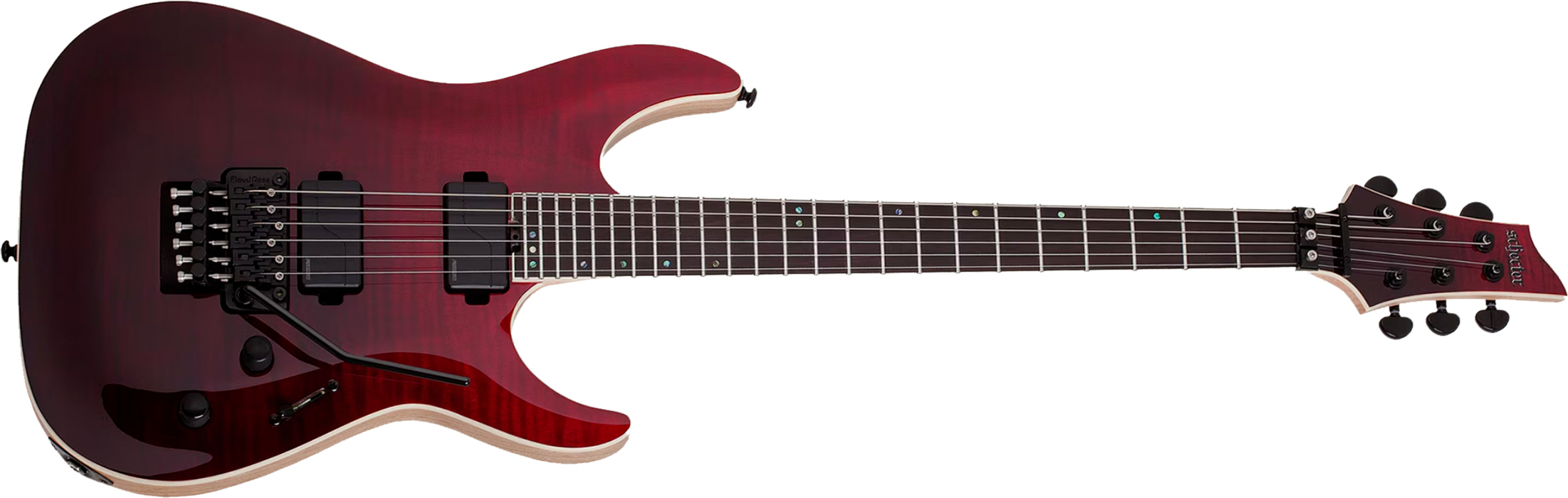 Schecter C1 Fr Sls Elite 2h Fishman Fluence Modern Eb - Blood Burst - Elektrische gitaar in Strat vorm - Main picture
