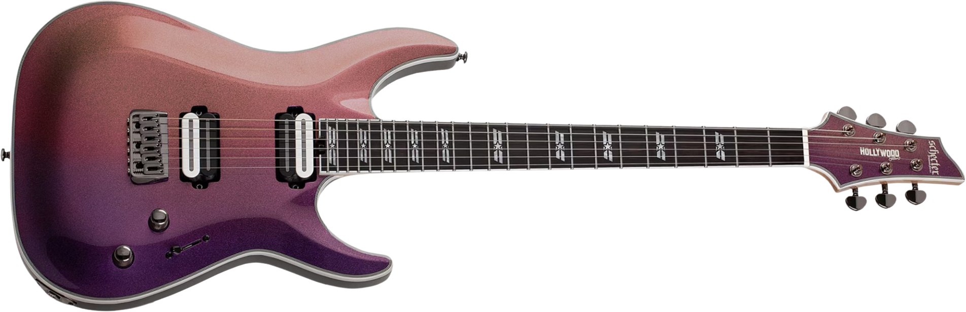 Schecter C1 Sls Hollywood 2h Fishman Fluence Modern Ht Eb - Supernova - Metal elektrische gitaar - Main picture