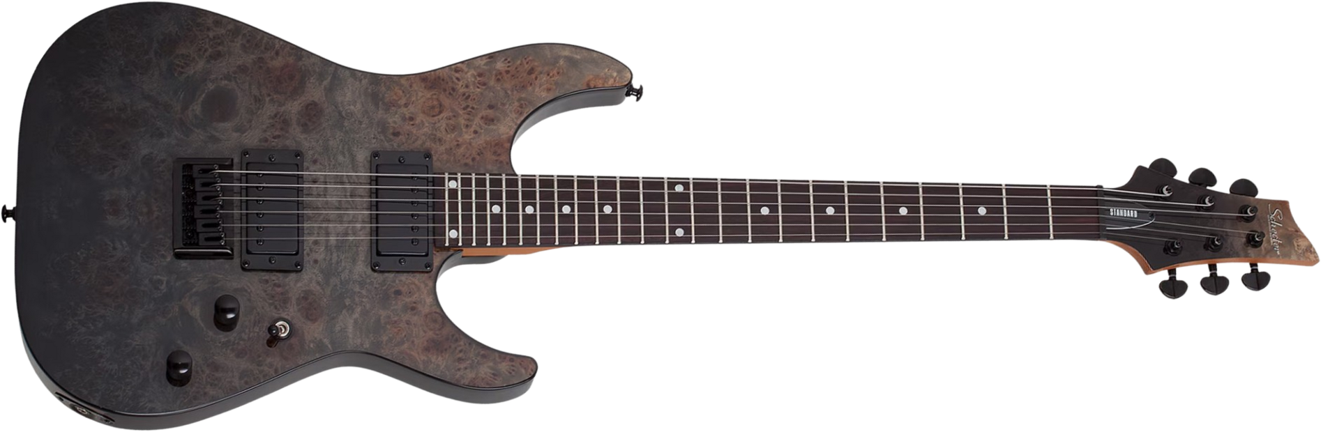 Schecter C1 Standard 2h Ht Rw - Black Fade Burst Burl - Elektrische gitaar in Strat vorm - Main picture