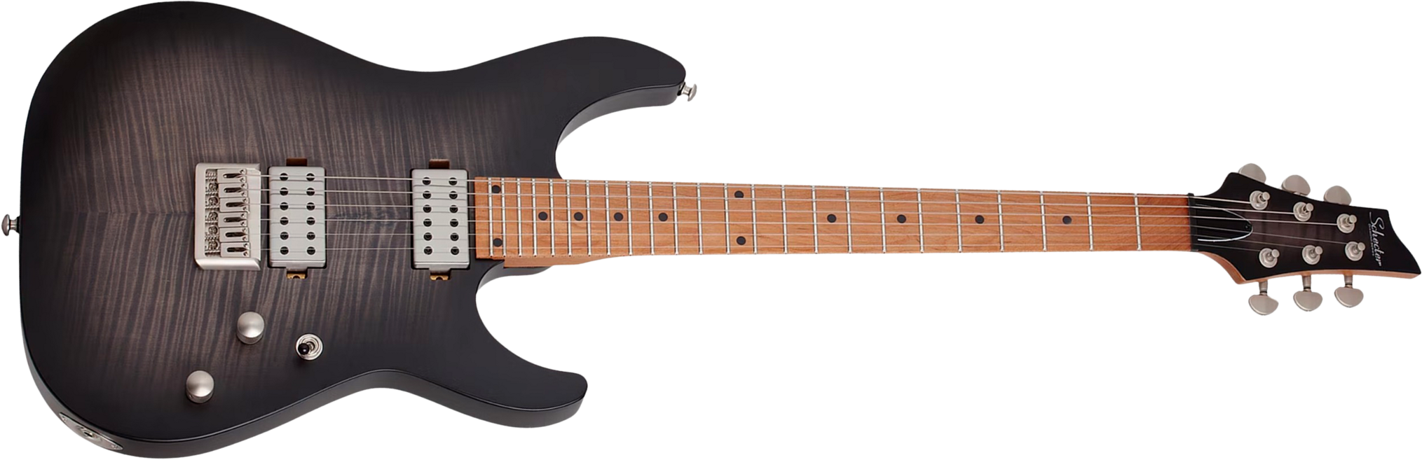 Schecter C1 Standard Plus 2h Ht Mn - Trans Black Burst - Elektrische gitaar in Strat vorm - Main picture