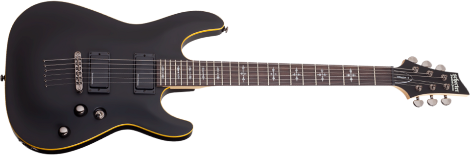 Schecter Demon-6 2h Ht Rw - Aged Black Satin - Elektrische gitaar in Str-vorm - Main picture