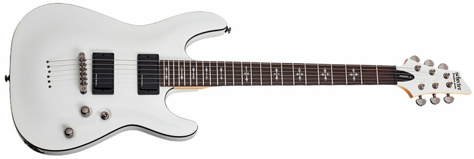 Schecter Demon-6 2h Ht Rw - Vintage White - Elektrische gitaar in Str-vorm - Main picture