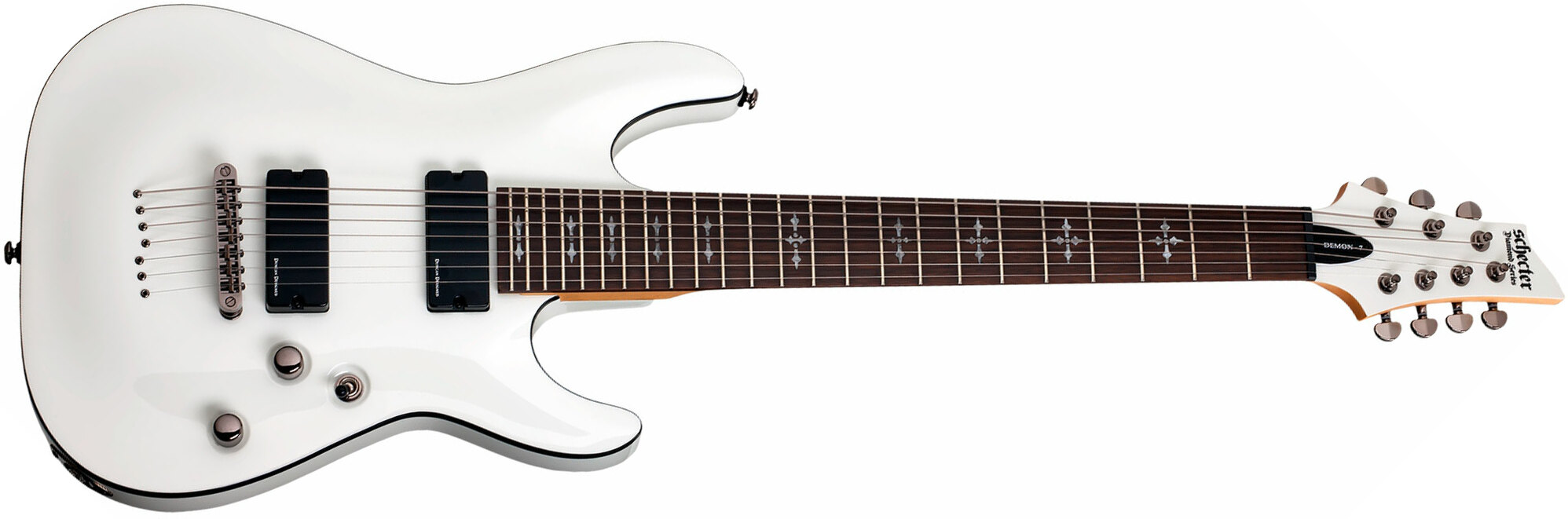 Schecter Demon-7 2h Ht Wen - Vintage White - 7-snarige elektrische gitaar - Main picture