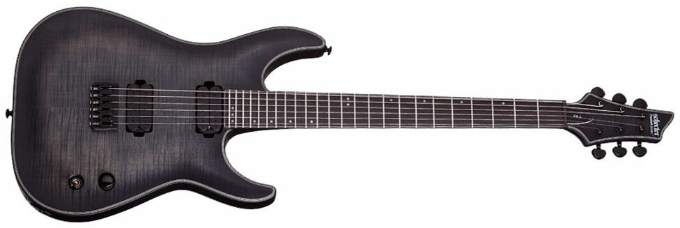 Schecter Keith Merrow Km-6 Signature Hh Ht Eb - Trans Black Burst Satin - Elektrische gitaar in Str-vorm - Main picture