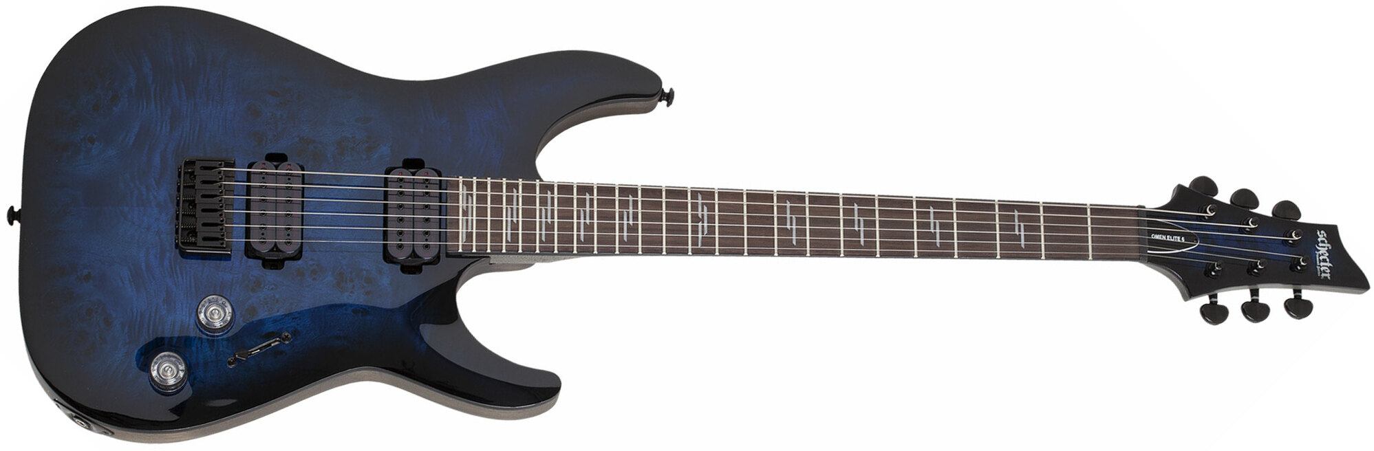 Schecter Omen Elite-6 2h Ht Rw - See Thru Blueburst - Elektrische gitaar in Str-vorm - Main picture