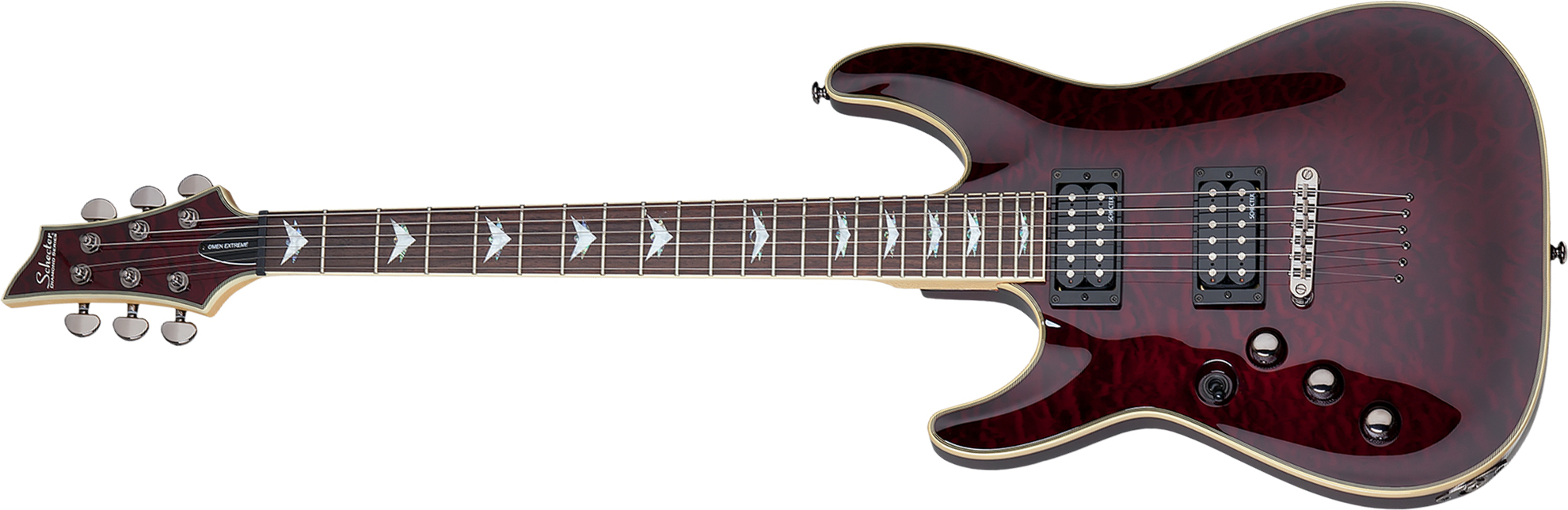 Schecter Omen Extreme-6 Lh Gaucher 2h Rw - Black Cherry - Linkshandige elektrische gitaar - Main picture