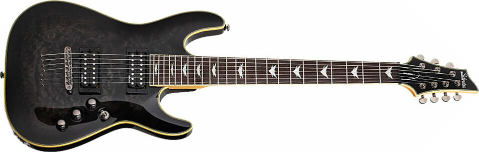 Schecter Omen Extreme-7 7c 2h Ht Rw - See-thru Black Gloss - 7-snarige elektrische gitaar - Main picture