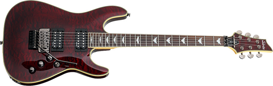 Schecter Omen Extreme-7 7c 2h Rw - Black Cherry Gloss - 7-snarige elektrische gitaar - Main picture