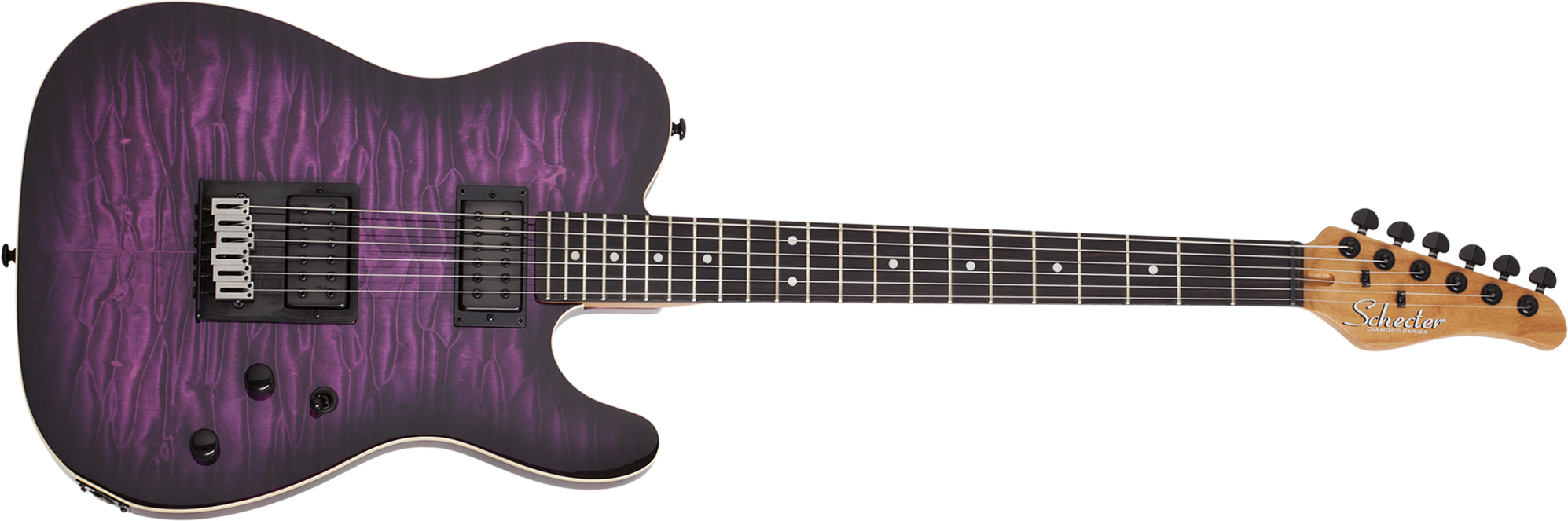 Schecter Pt Pro 2h Ht Eb - Trans Purple Burst - Televorm elektrische gitaar - Main picture