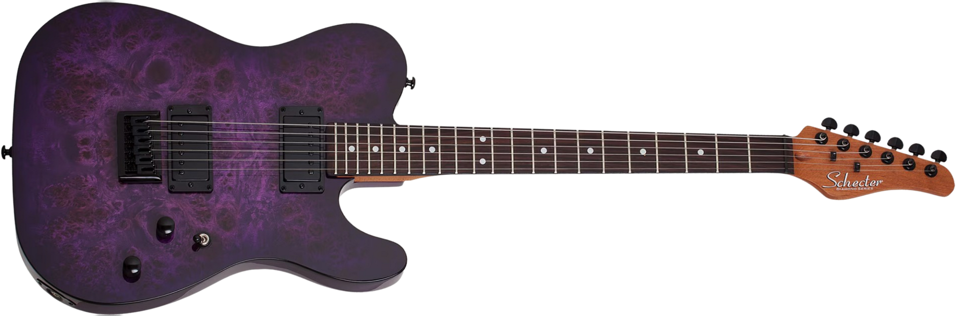 Schecter Pt Standard 2h Ht Rw - Purple Burst Burl - Televorm elektrische gitaar - Main picture