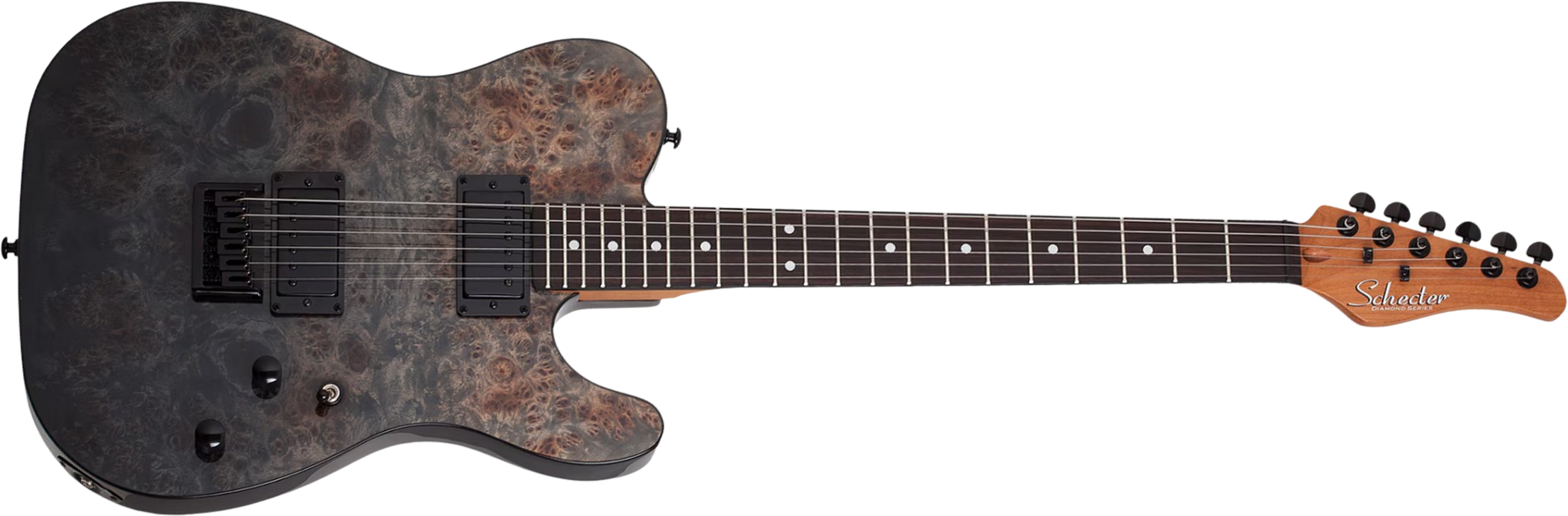 Schecter Pt Standard 2h Ht Rw - Black Fade Burst Burl - Televorm elektrische gitaar - Main picture