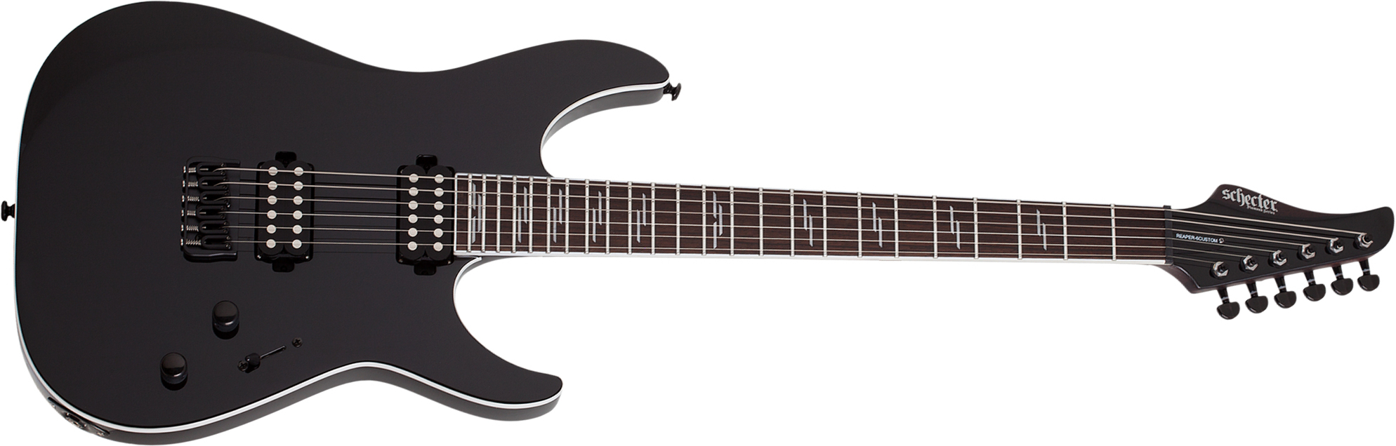 Schecter Reaper-6 Custom 2h Ht Eb - Black - Elektrische gitaar in Str-vorm - Main picture