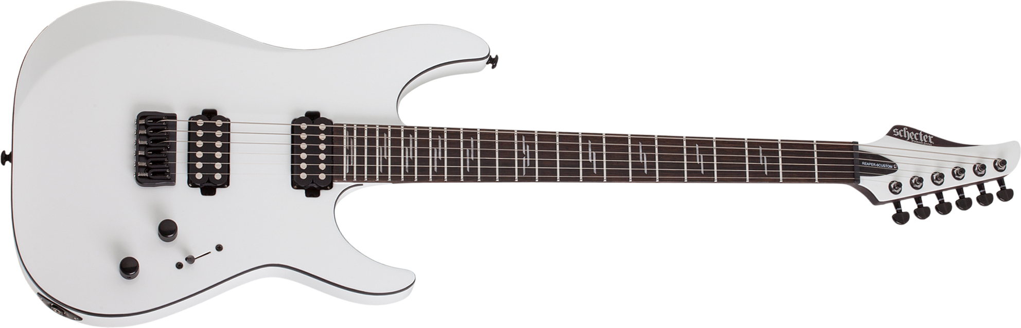 Schecter Reaper-6 Custom 2h Ht Eb - Gloss White - Elektrische gitaar in Str-vorm - Main picture