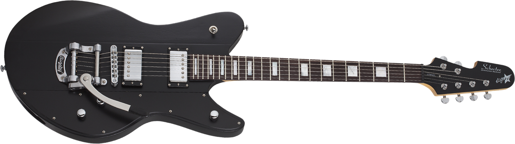 Schecter Robert Smith Ultra Cure Signature 2h Trem Bigsby Rw - Black Pearl - Kenmerkende elektrische gitaar - Main picture