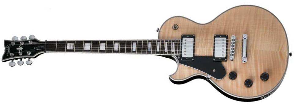 Schecter Solo-ii Custom Lh Gaucher 2h Ht Eb - Gloss Natural - Linkshandige elektrische gitaar - Main picture